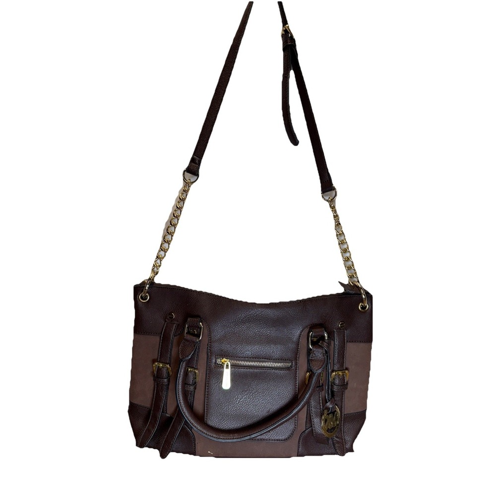 MICHAEL KORS DK CHOCOLATE SLIM SATCHEL PURSE excellent‎ condition